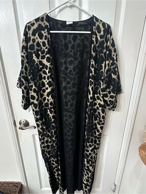 Vero Moda Leopard Print Open Front Kimono Duster Cardigan Size M